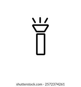 Flashlight widget icon minimalist vector. Simple outline shape, sign symbol line art. Interface icon