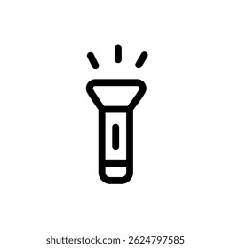 Flashlight widget symbol icon, sign and symbol icon. Minimalist vector line art. For icon interface, desktop, web and mobile apps.
