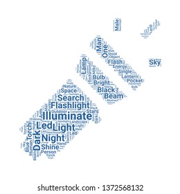 flashlight word cloud. tag cloud about flashlight