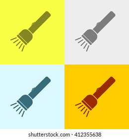 Flashlights Icon on Four Different Backgrounds. Eps-10.