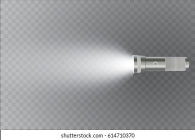 flashlights set.Shine.lighting the space.metal.vector illustration