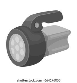 Flashlight.Tent single icon in monochrome style vector symbol stock illustration web.