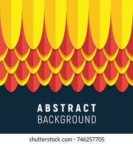 Flashy abstract background. Yellow, orange and red feather or scale like shapes. Universal festive look.