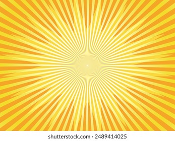 A flashy and pop explosive background with concentrated lines in yellow