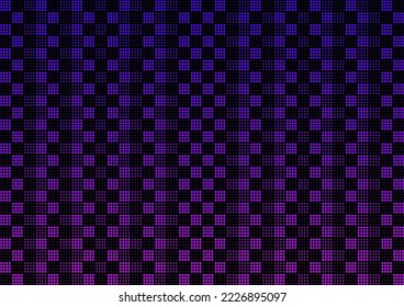 Flashy and vivid color scheme of pink, purple and black. Background material reminiscent of a night party.