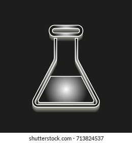 Flask - 3d vector icons. Illustrations isolated on black background for graphic and web design.