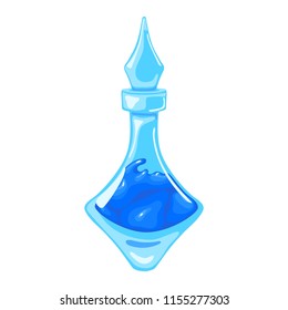 Flask acute with a magic blue elixir
