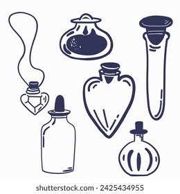 Flasche Alchemie Boho Stil monochrome Glühbirne