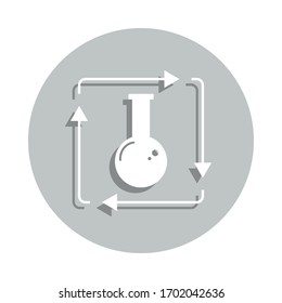 flask, arrow, icono de placa cuadrada. Glifo simple, vector plano de iconos de negocio para ui y ux, sitio web o aplicación móvil