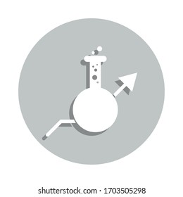 flask, arrow, testing, up badge icon. Simple glyph, flat vector of Business icons for ui and ux, website or mobile application