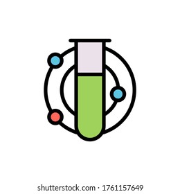 Flask, atom icon. Simple color with outline vector elements of stinks icons for ui and ux, website or mobile application