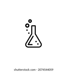 Kolben, Bechersymbol, Vektorsymbol, Piktogramm einzeln auf Weiß. Chemisches Laborgläser-Symbol, Logo-Abbildung. Bearbeitbarer Strich. Pixel perfekt

