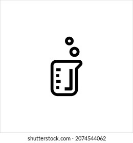Flask, beaker icon, vector sign, pictogram isolated on white. Chemical laboratory glassware symbol, logo illustration. Editable stroke. Pixel perfect

