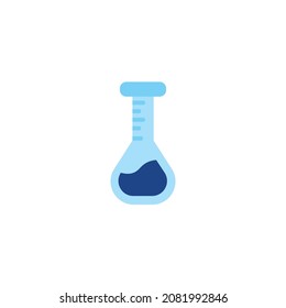 Matraz, icono del vaso de agua, signo del vector, pictograma aislado en blanco. Símbolo químico de vidrio de laboratorio, ilustración del logotipo. Trazo editable. Píxel perfecto
