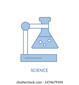 Flask, beaker line icon, outline vector sign