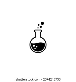 Matraz, icono de la línea del vaso, símbolo del vector de contorno, pictograma de estilo lineal aislado en blanco. Símbolo químico de vidrio de laboratorio, ilustración del logotipo. Trazo editable. Píxel perfecto
