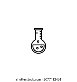 Flask, beaker line icon, outline vector sign, linear style pictogram isolated on white. Chemical laboratory glassware symbol, logo illustration. Editable stroke. Pixel perfect
