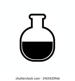 flask black icon in flat style isolated. Vector Symbol illustration.
