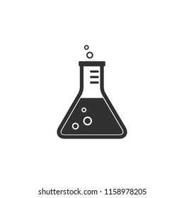 Flask black vector illustration isolated on a white background