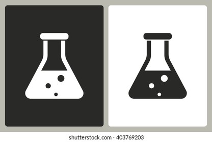 Flask   -  black and white icons. Vector illustration. 