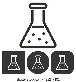 Flask   -  black and white icons. Vector illustration. 