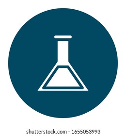 Flask block and flat style icon design, Chemistry substance science laboratory research technology biology equipment and test theme Vector illustration