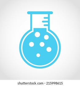 Flask With Blue Fluid Icon Isolated on White Background