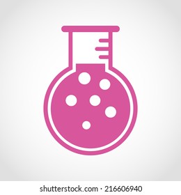 Flask With Blue Fluid Icon Isolated on White Background