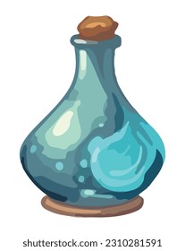 flask with blue potion icon isolated