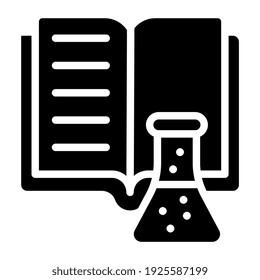 Carátula con folleto, icono de la educación científica