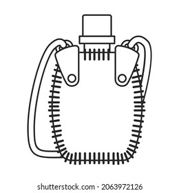 Flask bottle vector icon.Outline vector icon isolated on white background flask bottle.