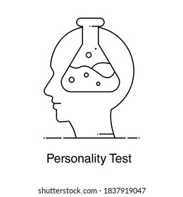 Enfrentamiento con el cerebro mostrando el concepto de prueba de personalidad 