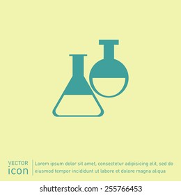 flask bulb symbol chemistry. symbol icon of medicine or chemistry . the study of science