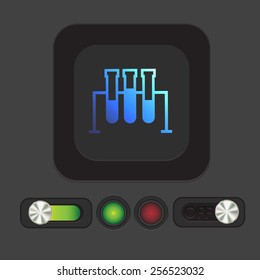 flask bulb symbol chemistry. symbol icon of medicine or chemistry . the study of science
