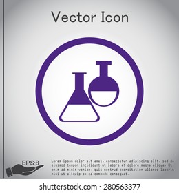 flask bulb symbol chemistry. symbol icon of medicine or chemistry . the study of science