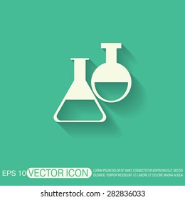 flask bulb symbol chemistry. symbol icon of medicine or chemistry . the study of science