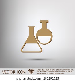 flask bulb symbol chemistry. symbol icon of medicine or chemistry . the study of science