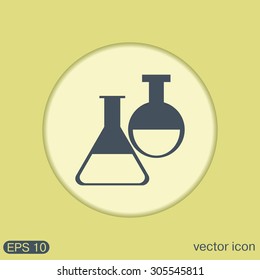 flask bulb symbol chemistry. symbol icon of medicine or chemistry . the study of science