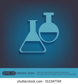 flask bulb symbol chemistry. symbol icon of medicine or chemistry . the study of science