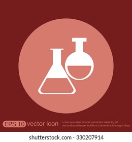flask bulb symbol chemistry. symbol icon of medicine or chemistry . the study of science