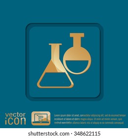 flask bulb symbol chemistry. symbol icon of medicine or chemistry . the study of science