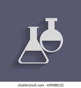 flask bulb symbol chemistry. symbol icon of medicine or chemistry . the study of science