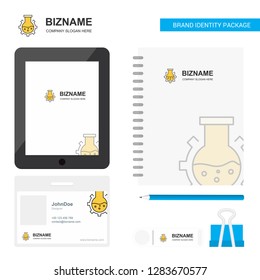 Flask Business Logo, Tab App, Diary PVC Employee Card and USB Brand Stationary Package Design Vector Template