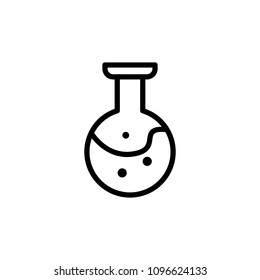 flask with chemical fluid icon. Element of science icon for mobile concept and web apps. Thin line flask with chemical fluid icon can be used for web and mobile on white background