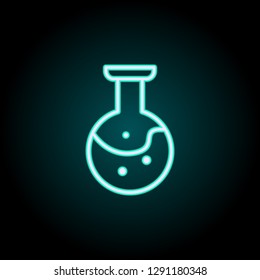 flask with chemical fluid icon. Elements of Science in neon style icons. Simple icon for websites, web design, mobile app, info graphics