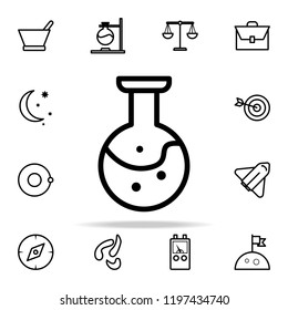 flask with chemical fluid icon. Science icons universal set for web and mobile
