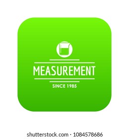 Flask chemical icon green vector isolated on white background