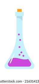 Flask with chemical liquid Chemistry icon. Vector illustration