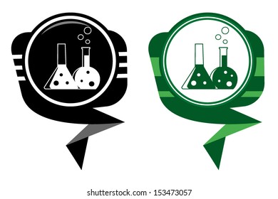 Flask with chemical reagent - black and green pointer