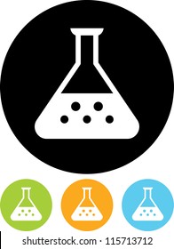Flask with chemical reagent - Vector icon isolated